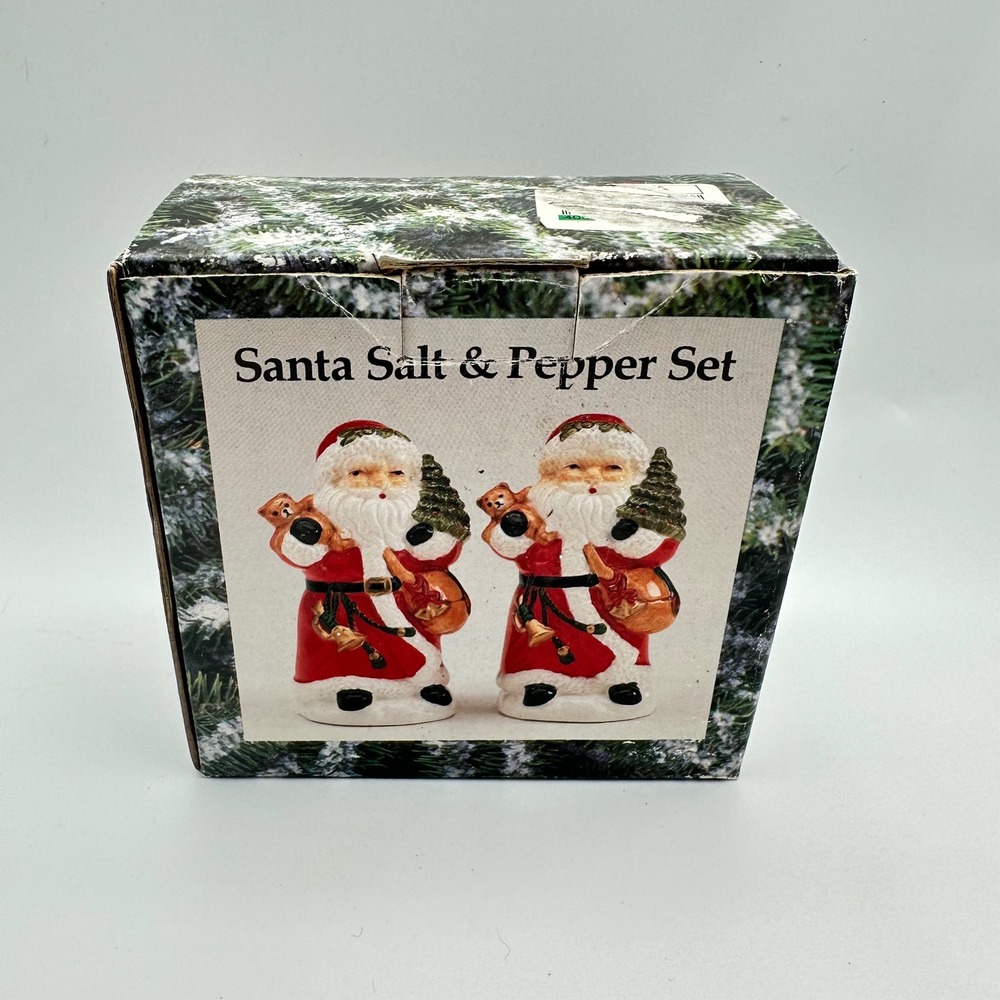 Vintage Santa Salt and Pepper Shaker Set Dayton Hudson Christmas Ceramic Red